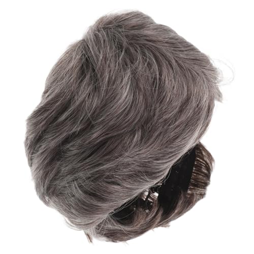 WOFASHPURET Herren Kurzhaar Perücke Schrägteil Wärmeresistente Synthetikperücke für Halloween Cosplay Alltag Natürlicher Look Pflegeleicht Vielseitig von WOFASHPURET