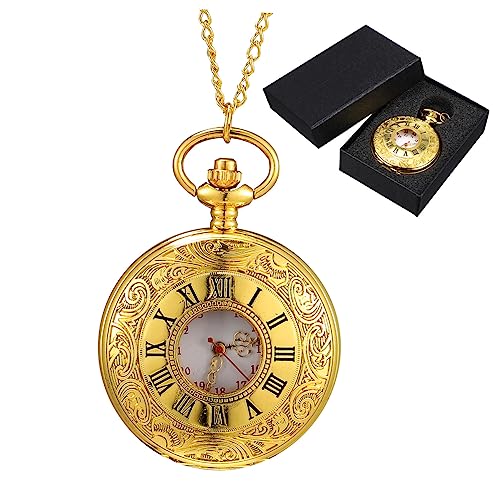 WOFASHPURET Antike Taschenuhr Mechanische Unisex Taschenuhr Mit Römischen Ziffern Und Aufbewahrungsbox Für Männer Und Frauen Für Zu Feiertagen Und Besonderen Anlässen von WOFASHPURET