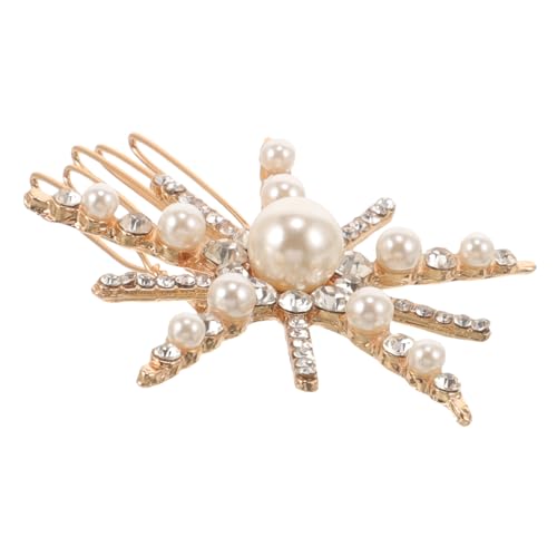 WOFASHPURET Hochzeits Haaraccessoire Silberner Haarkamm mit Perlen und Strass für Bräute Haarspange für Damen für Hochzeiten und Besondere Anlässe von WOFASHPURET