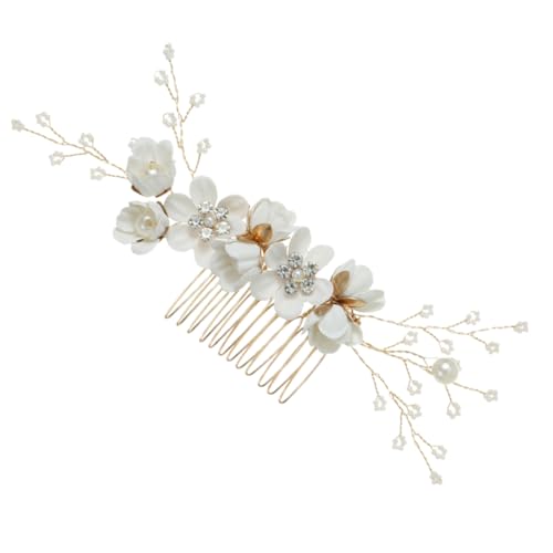WOFASHPURET Hochzeits Haarkamm mit Farbiger Blumenverzierung Eleganter Brautschmuck Vielseitiges Haarstyling Accessoire Einfach zu Verwenden für Haartypen Geeignet für Braut und von WOFASHPURET