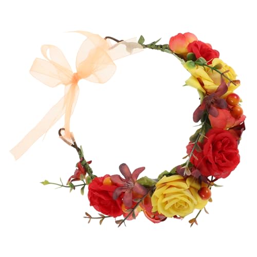 WOFASHPURET Hochzeitsblumenkranz für Mädchen Simulation Haarband Fotografie Kopfschmuck für Hochzeiten Partys und Feiern von WOFASHPURET