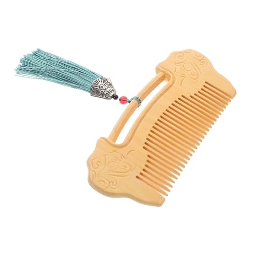 WOFASHPURET Holzkamm Mit Ruyi-schlossmuster Feines Design Aus Buchsbaumholz Für Haarpflege Bartpflege Und Kopfhautmassage Geschnitzter Handgefertigter Damen-haarkamm von WOFASHPURET