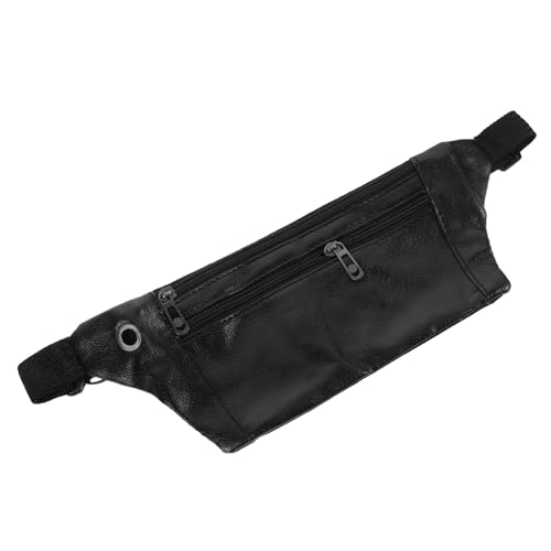 WOFASHPURET Hüfttasche Aus Pu- Für Herren Outdoor-Bauchtasche Sport-hüfttasche Mit Kopfhörerausgang Für Wandern Camping Joggen Gehen Schwarz von WOFASHPURET