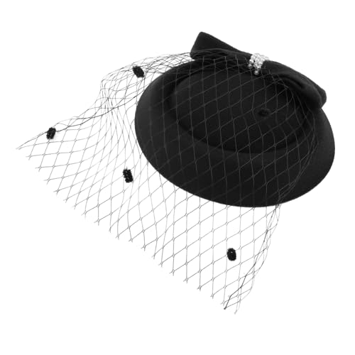 WOFASHPURET Hut Haarnadel Mädchen Spitze Haarnadeln für Frauen Haarspangen für dünnes Haar Haarklammern haarschmuck Haarzubehör Haarbarrettes Party-Kopfbedeckung Stoff (Polyester) Schwarz von WOFASHPURET