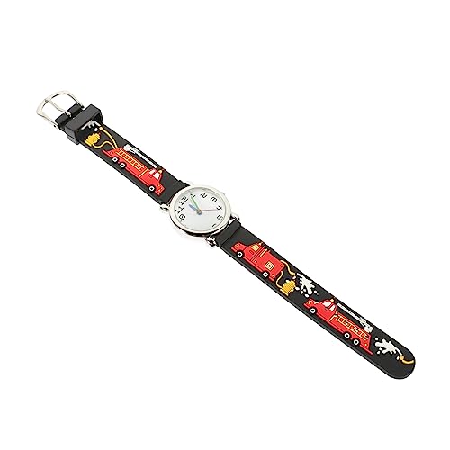 WOFASHPURET Junge Mädchen Armbanduhr Cartoon Uhr Feuerwehrauto Muster Kinderuhr Für Kleinkinder Mit Verstellbarem Band Und Leichtem Design von WOFASHPURET