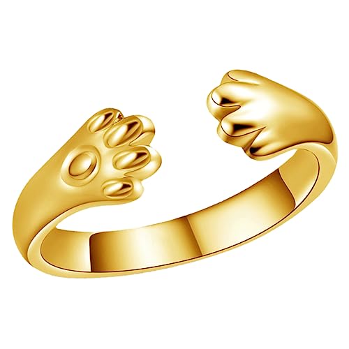 WOFASHPURET Katzenklauenring Dekorativer Fingerschmuck Offener Retro-ring Finger Schmuck Personalisierte Coole Ringverzierung Offener Ring Fingerring Golden Legierung WOFASHPURET Katzenklauenring Dekorativer Fingerschmuck Offener Retro-ring Finger Schmuck Personalisierte Coole Ringverzierung Offener Ring Fingerring Golden Legierung von WOFASHPURET