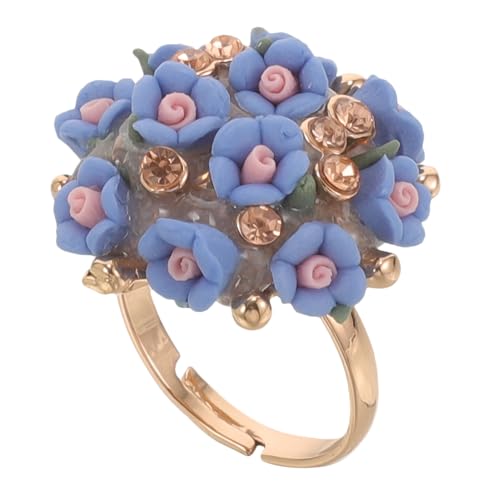WOFASHPURET Keramik Blumenring Damen Modisch Simulierter Blütenring Verstellbar Elegant Schmuck Geschenkidee für Frauen Geburtstag Hochzeit Party von WOFASHPURET