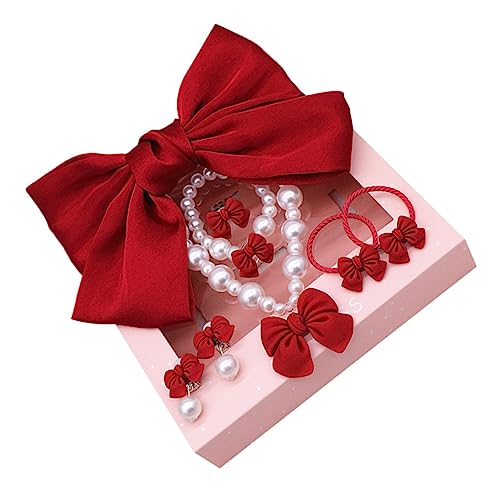 WOFASHPURET Kinder Haarnadel-set Mit Schleife Halskette Und Armband 7-teilig Schmuckset Für Jungen Und Mädchen Modische Haar-accessoires Für Babys von WOFASHPURET