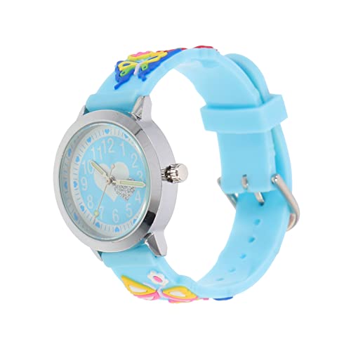 WOFASHPURET Kinder Quarzuhr Für Mädchen Cartoon Armbanduhr Verstellbares Armband Bunte Designs Für Kinder 3d Herz Design von WOFASHPURET