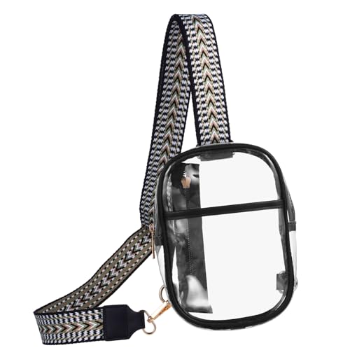WOFASHPURET Klarer Umhängebeutel Aus TPU Wasserdichter Verstellbarer Brustbeutel Mit Großem Stauraum Für Sportveranstaltungen Und Festivals Transparente Crossbody-Tasche Für Frauen von WOFASHPURET