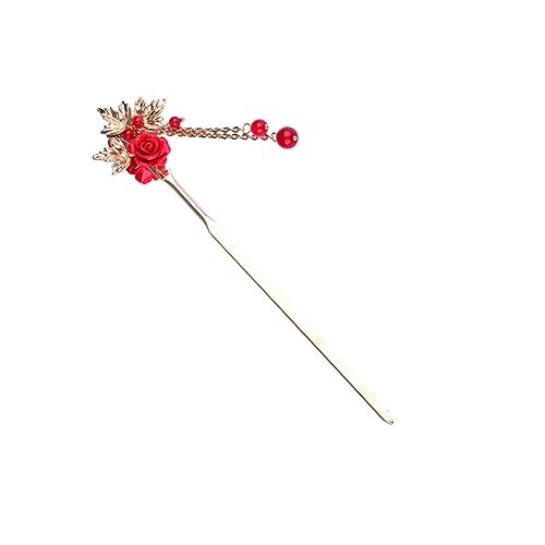 WOFASHPURET 1stücke Vintage Chinesische Haarnadel Design Doppel-seiten Für Hochzeiten Und Kostüme Accessoire Für Damen Rot WOFASHPURET 1stücke Vintage Chinesische Haarnadel Design Doppel-seiten Für Hochzeiten Und Kostüme Accessoire Für Damen Rot von WOFASHPURET