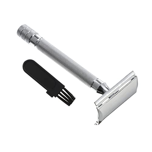 WOFASHPURET Klassischer Safety Razor Doppelklingen Rasierhobel aus Metall Langlebiger Manueller Rasierer für Herren und Damen Sicherer Nassrasierer für Sanfte Nachhaltige Rasur von WOFASHPURET