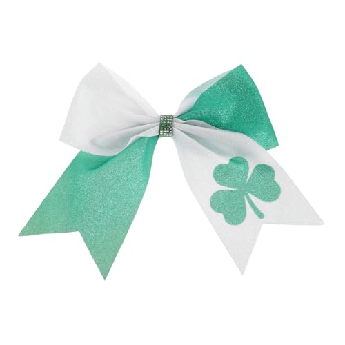 WOFASHPURET Haarspange Mit Glitzerschleife Grün Kleeblatt-ornament Clip Haarschmuck Accessoire Für Junge Mädchen Mädchen Party Irisch Glück Blume Hut Dekor von WOFASHPURET