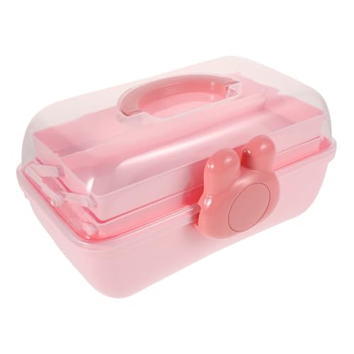 WOFASHPURET Kleine Kaninchenhaarbox Schmuckschachteln für Mädchen kleines Etui für Ohrringe Schmuckkoffer für Mädchen Kinderhaaraccessoires für Mädchen Organisator für Haarschmuck Plastik Rosa von WOFASHPURET