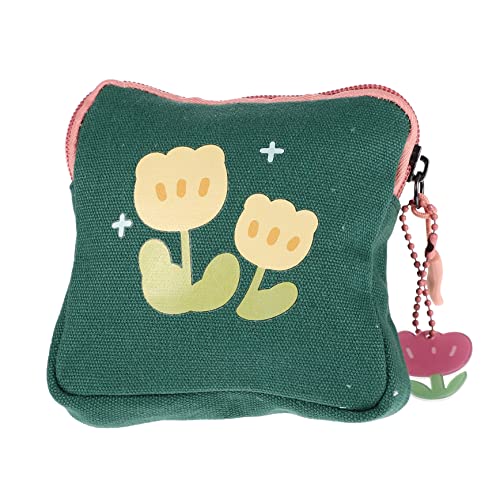 WOFASHPURET Periodentasche für Damen Tragbare Aufbewahrungstasche für Menstruationsbinden Kleine Kosmetiktasche mit Blumenmuster Aufbewahrung für Hygieneartikel für Reisen und Schule von WOFASHPURET