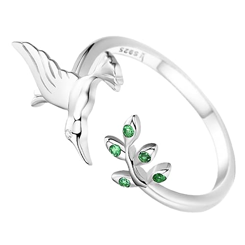 WOFASHPURET Kolibri-Ring Mädchen klingeln Ringe für Damen Mädchen Ringe damenringe die gäng gring Frauen Fingerring zierlicher Fingerring öffnen schmücken kleiner Ring Schmuck Fräulein Silber- von WOFASHPURET