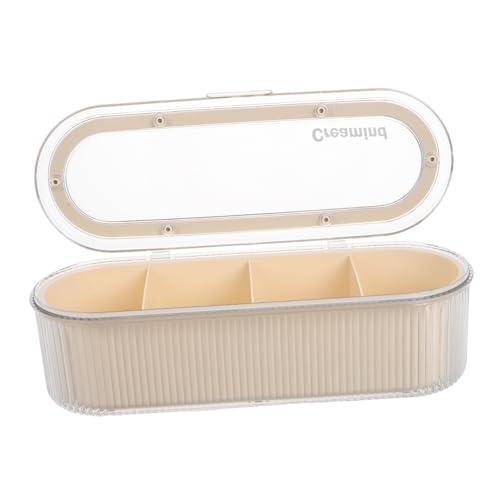 WOFASHPURET Kosmetik Aufbewahrungsbox mit Fächern Transparenter Staubdichter Organizer für Make Up Schwämme und Tools Kompakte Aufbewahrungslösung für Schminktisch von WOFASHPURET