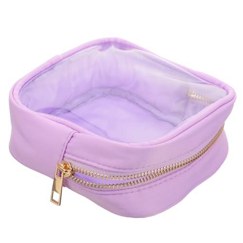 WOFASHPURET Kosmetiktasche in Bonbonfarbe Klare Reise-Kulturtasche Klarer Make -up -Tasche Toilettenfahrtenbeutel Klare Make-up-Taschen für Frauen Klarsichttaschen für die Reise PVC Violet von WOFASHPURET