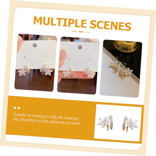 WOFASHPURET Krallen ohrringe Damen Blumen design Ohrstecker mit Mikrofassung Eleganter Ohrclip Modeschmuck für Mehrfache Piercings für Frauen zu Besonderen Anlässen von WOFASHPURET