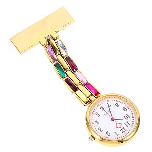 WOFASHPURET Krankenschwester Taschenuhr mit Kristallen Kleiner Hängende Uhr Silikonband für Ärzte und Pflegepersonal von WOFASHPURET