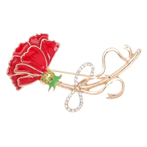 WOFASHPURET Kreative Brosche mit Rhinestone Carnation Design Elegantes Kleidung Zubehör für Damen Perfektes Muttertag Passend für Verschiedene Anlässe Outfits von WOFASHPURET