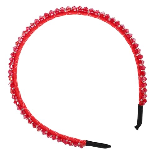 WOFASHPURET Kristall Stirnband Frauen-stirnband Diamant-stirnband Stirnband Rot Schmuck-strass-reifen Rotes Stirnband Für Frauen Kristall-stirnbänder Kristall-stirnband Braut Haar Schmücken von WOFASHPURET