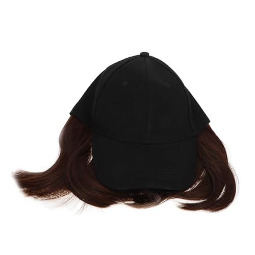 WOFASHPURET Kurze Locken Haarverlängerung Mütze für Damen Verstellbare Baseballcap mit Perücke Atmungsaktive Mütze für Makeup Cosplay und Tanz Hitzebeständige Synthetik Haarmütze mit von WOFASHPURET