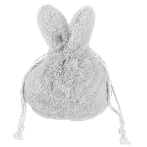 WOFASHPURET Kuscheltasche Bunny Plüsch Kosmetiktasche mit Zugverschluss für Make Up Münzen und Schmuck Süßes Design für Damen für Reisen Hochzeiten und Feste von WOFASHPURET