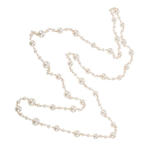 WOFASHPURET Zierliche Perlenkette Aus Kunstperlen Lange Halskette Für Damen Stapelbare Partykette Mit Abwechselnden Perlengrößen Leicht Und Angenehm Zu Tragen Für Formelle Anlässe Und von WOFASHPURET