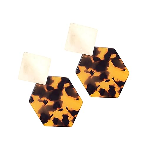 WOFASHPURET Leopard Ohrringe Hexagon Geometrisch Ohrstecker Damen Modisch Extravaganter Ohrschmuck Hautfreundlich und Langlebig von WOFASHPURET