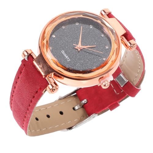 WOFASHPURET Damen Quarzuhr Retro Leuchtende Armbanduhr Mit Strass Modische Quarz Armbanduhr Für Frauen Verstellbares Kunstlederarmband Stilvolle Frauen Uhr Für Alltag Und Besondere Anlässe von WOFASHPURET