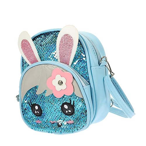 WOFASHPURET Mädchen Rucksack Mit Geräumiger Schulrucksack Für Mädchen Für Und Schule Strapazierfähiges Pu-Material Blau Für Snacks Und Bücher von WOFASHPURET