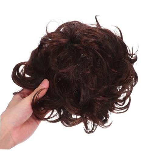 WOFASHPURET Männer Kurzhaar Afro Perücke Braun Kurz Lockige Synthetische Herren Haarteil Atmungsaktiv Für Cosplay Halloween Alltag Professionelle Verwendung von WOFASHPURET