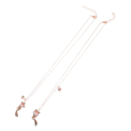 WOFASHPURET Magnetische Freundschaftskette Herzpuzzle Anhänger Legierung Fuchs Charm Halskette Leichtes Schmuck für Mädchen Freunde Alltag Schule Party von WOFASHPURET