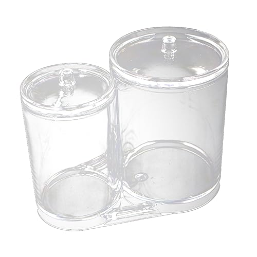 WOFASHPURET Makeup Organizer Box Für Wattepad Und Wattestäbchen Transparente Aufbewahrungsbox Mit Zwei Fächern Für Kosmetikartikel Und Badezimmerzubehör Praktisch Und Leicht Zu Reinigen von WOFASHPURET
