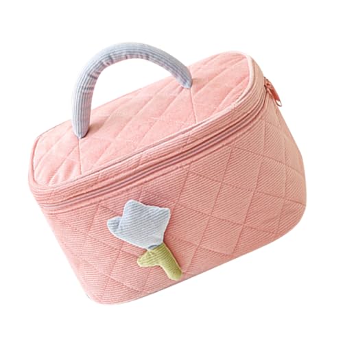 WOFASHPURET Makeup Pouch Corduroy Kosmetiktasche Für Damen Multifunktionale Tragbare Make-up-Organizer-Tasche Für Reisen Große Kapazität Für Kosmetik Schmuck Und Mehr von WOFASHPURET
