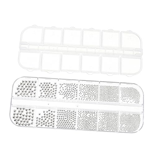 WOFASHPURET Maniküre Dekoration mit Stahlperlen 12 Fächer Glänzende Nagelkunst Selbstgemacht Nagelschmuck für Mädchen Einfach zu Verwenden von WOFASHPURET