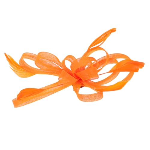 WOFASHPURET Mesh Kopfschmuck Brautjungfer Haar Accessoires Braut Accessoires Orange Haar Accessoires Lady Bright Woman Party Accessoire Haar Accessoires Für Frauen Hut Braut Klein Hat von WOFASHPURET