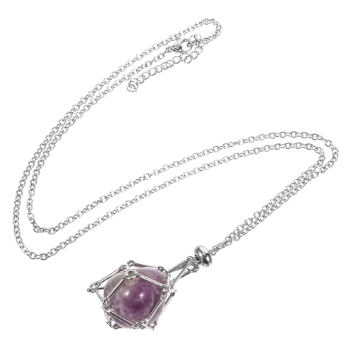 WOFASHPURET Metall Kristallanhänger Kette Geflochtene Natürliche Steinhalter Halskette Verstellbar Damen Schmuck Elegant Langlebig WOFASHPURET Metall Kristallanhänger Kette Geflochtene Natürliche Steinhalter Halskette Verstellbar Damen Schmuck Elegant Langlebig von WOFASHPURET
