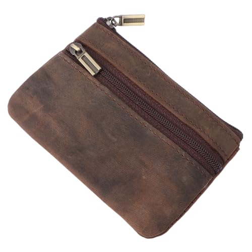 WOFASHPURET Mini Geldbörse Für Damen Und Vintage Zipper Geldbeutel Multifunktionale Tasche Für Münzen Karten Und Bargeld Retro Design Dunkelbraun Für Und Alltag von WOFASHPURET