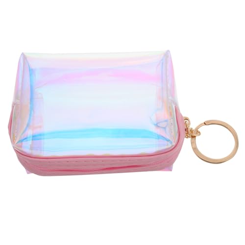 WOFASHPURET Schlüsselanhänger Mit Mini-münzgeldbeutel Transparente Kartentasche Holografische Geldbörse Kleiner Schlüsselbeutel Praktischer Münzbeutel Für Alltag von WOFASHPURET