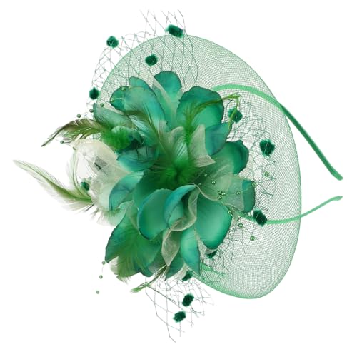 WOFASHPURET Miniatürer Fascinator Hut mit Netzschleier und Federn Eleganter Haarschmuck für Hochzeiten und Partys Handgefertigter Haarclip für Bräute und Besondere Anlässe von WOFASHPURET