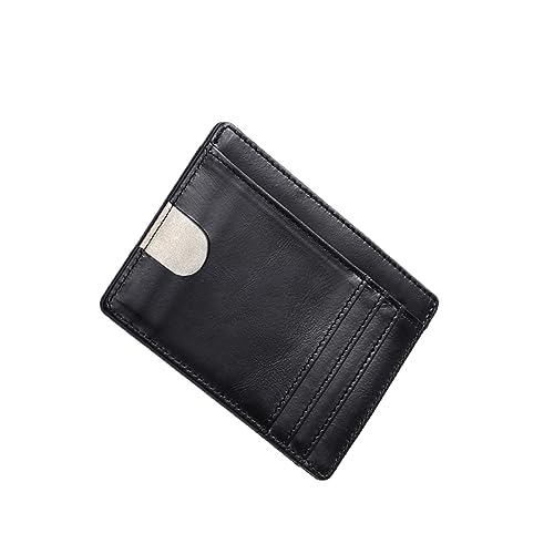 WOFASHPURET Minimalistischer Slim Wallet Kartenhalter Anti-diebstahl Geldbörse Für Mit Vielen Fächern Für Kreditkarten Ausweise Und Bargeld Schwarz von WOFASHPURET