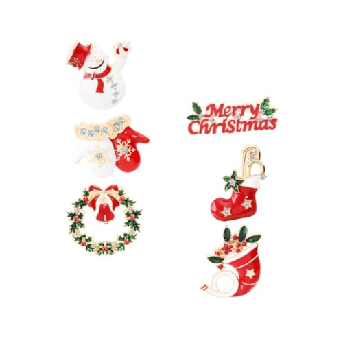 WOFASHPURET Modische 6 Stücke Weihnachten Brosche Pin Haar Clip Zubehör Set Lustige Familie Freunde Decor von WOFASHPURET