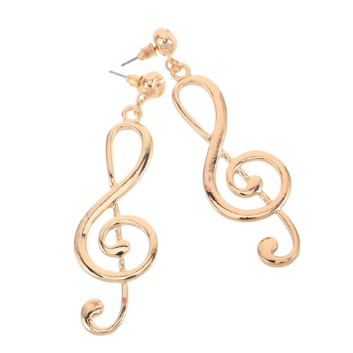 WOFASHPURET Musiknoten Ohrringe Damen Retro Vintage Ohrstecker Kreativ Übergroßes Design Künstlerisch Modisch für Partys Alltag Stilvolle Ohrringe Gold von WOFASHPURET
