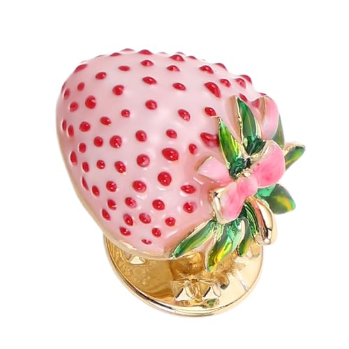 WOFASHPURET Niedliche Erdbeer-brosche Anstecknadel Emaille Frucht Design Schmuck für Damen Mädchen Vielseitiger Lapel Pin für Kleidung Rucksack Schal Glänzend Modisch Geschenk Geeignet von WOFASHPURET