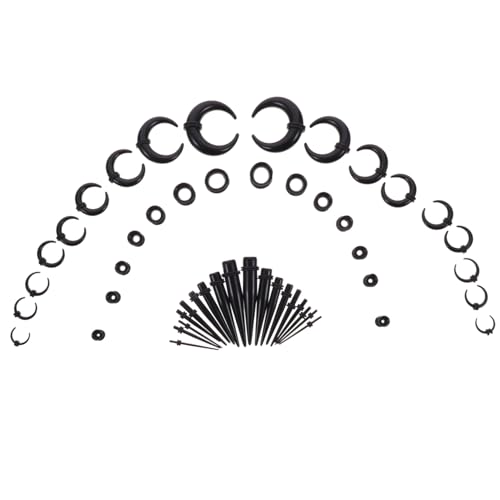 WOFASHPURET Ohr Tunnel Ohrloch Expander Stecker Schwarz für Männer Frauen Modisch Leicht Komfortabel Geeignet für Empfindliche Ohren Party Schmuck von WOFASHPURET