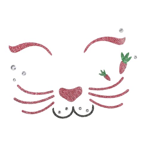 WOFASHPURET Osterhasen-Gesichtsaufkleber Make-up-Gesichtsaufkleber Ostergesichtsaufkleber Gastgeschenke für Ostern Aufkleber mit Tiergesichtern Hasenaufkleber Cosplay-Gesichtsaufkleber PVC von WOFASHPURET