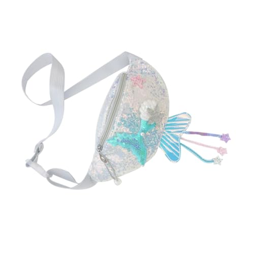 WOFASHPURET Cartoon Meerjungfrau Gürteltasche Für Mädchen Glitzernde Fanny Pack Mit Abnehmbaren Trägern Süße Brusttasche Für Mädchen Für Alltag Und Ausflüge von WOFASHPURET