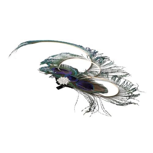 WOFASHPURET Peacock Fascinator Haarclip Mit Strasssteinen Elegantes Kopfschmuck-accessoire Für Hochzeiten Cocktailpartys Und Teepartys Handgefertigt Grün Leicht Und Komfortabel von WOFASHPURET